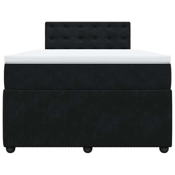 vidaXL Sommier &agrave; lattes de lit avec matelas noir 120x190 cm velours