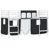 vidaXL Cadre de Lit Mezzanine pour Enfants avec Rideaux Blanc et Noir