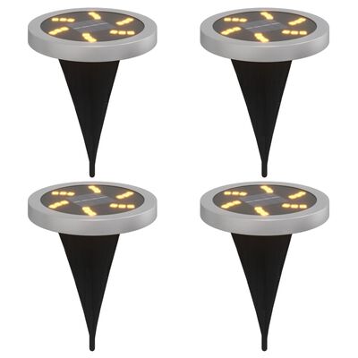 vidaXL Lampes solaires de sol et piquets de sol extérieur 4 pcs