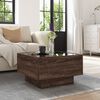 vidaXL Table basse avec LED chêne marron 50x50x30 cm bois d'ingénierie