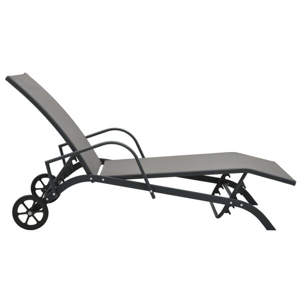 vidaXL Chaise longue Acier et textilène