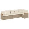 vidaXL Salon de jardin avec coussins 6 pcs beige r&eacute;sine tress&eacute;e