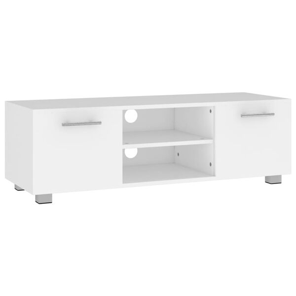vidaXL Meuble TV Blanc 110x40x35 cm Bois d'ing&eacute;nierie