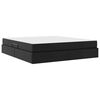 vidaXL Lit avec rangement et matelas avec matelas 2 pcs Noir Cuir