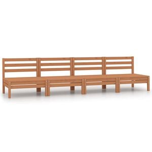 vidaXL Canap&eacute;s centraux de jardin 4 pcs marron miel bois de pin massif