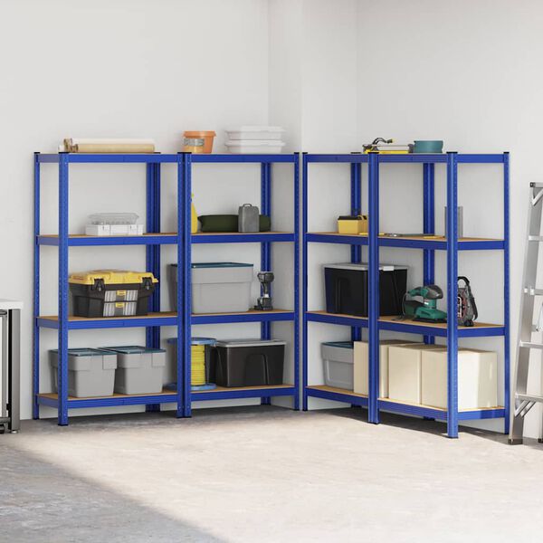 vidaXL &Eacute;tag&egrave;res de rangement &agrave; 4 niveaux 4 pcs acier bois d'ing&eacute;nierie