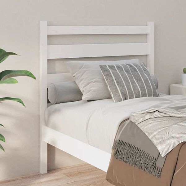 vidaXL T&ecirc;te de lit Blanc 96x4x100 cm Bois massif de pin