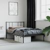 vidaXL Cadre de lit m&eacute;tal sans matelas avec t&ecirc;te de lit noir 90x200 cm
