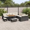 vidaXL Ensemble de canap&eacute; de jardin 13 pcs Noir polyrotin