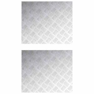 vidaXL Nez de marche Rectangulaire 2 pcs Argent&eacute; 60 x 50 cm Aluminium