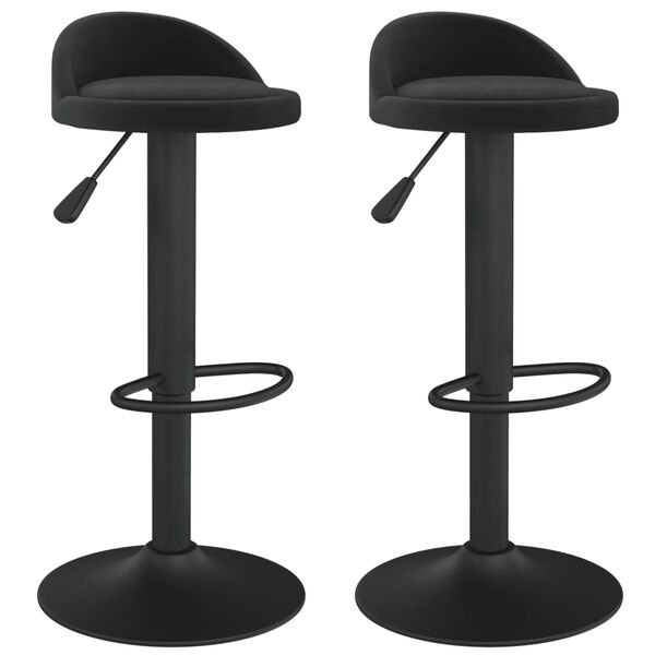 vidaXL Tabourets de bar lot de 2 Noir Velours