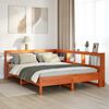 vidaXL Lit biblioth&egrave;que sans matelas cire marron 135x190 cm pin massif