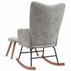 vidaXL Chaise &agrave; bascule avec repose-pied Gris clair Velours
