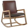 vidaXL Chaise &agrave; bascule Marron Cuir v&eacute;ritable et manguier massif