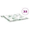vidaXL Coussins de chaise lot de 4 motif de feuilles 40x40x3 cm tissu