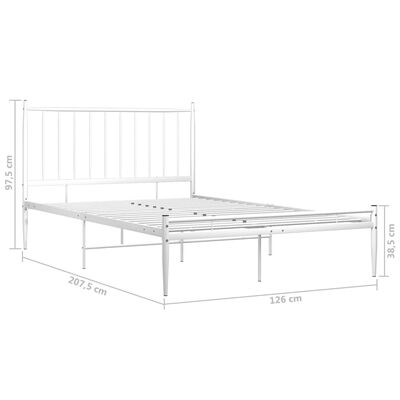 vidaXL Cadre de lit sans matelas blanc métal 120x200 cm