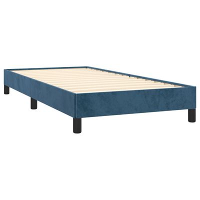 vidaXL Cadre de lit sans matelas bleu foncé 90x200 cm velours