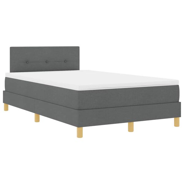 vidaXL Lit &agrave; ressorts avec matelas Gris fonc&eacute; 120 x 200 cm tissu