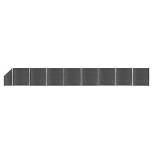 vidaXL Ensemble de panneau de cl&ocirc;ture WPC 1484x(105-186) cm Noir