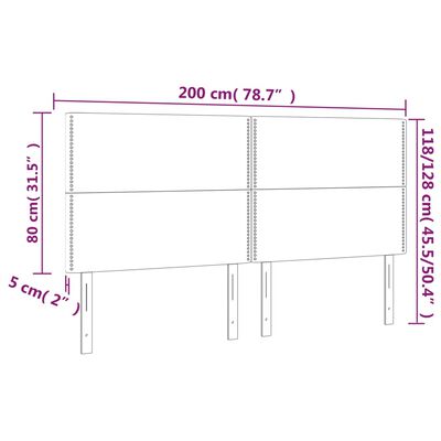 vidaXL Tête de lit à LED Noir 200x5x118/128 cm Similicuir