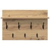 vidaXL Porte-manteau mural Ch&ecirc;ne artisanal 60 x 40 x 12 cm