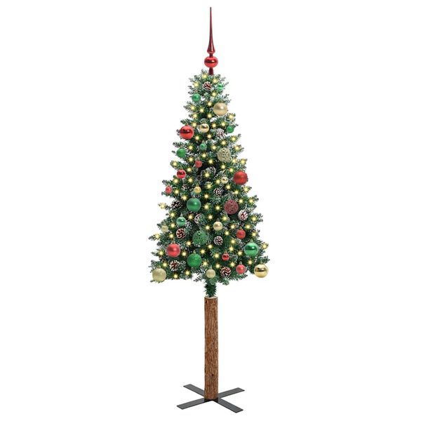 vidaXL Sapin de No&euml;l mince Vert 150 cm PVC et bois de pin massif