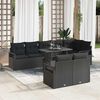vidaXL Ensemble de canap&eacute; de jardin avec coussin 9 pcs Noir polyrotin