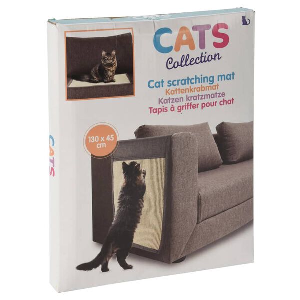 Pets Collection Tapis &agrave; gratter pour chat gris 130x45 cm