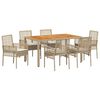 vidaXL Ensemble de salle &agrave; manger pour jardin 7 pcs Beige polyrotin