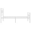 vidaXL Cadre de lit m&eacute;tal sans matelas avec pied de lit blanc 90x200cm