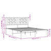 vidaXL Cadre de lit m&eacute;tal sans matelas avec t&ecirc;te de lit noir 140x200cm