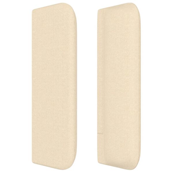 vidaXL T&ecirc;te de lit avec oreilles Cr&egrave;me 147x16x78/88 cm Tissu