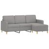 vidaXL Canap&eacute; &agrave; 3 places avec repose-pieds Gris clair 180 cm Tissu