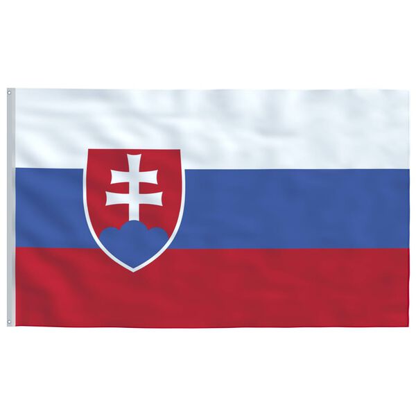 vidaXL Drapeau de la Slovaquie et m&acirc;t 5,55 m Aluminium
