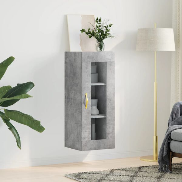 vidaXL Armoire murale gris b&eacute;ton 34,5x34x90 cm
