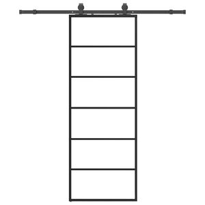 vidaXL Porte coulissante kit de quincaillerie noir 76x205 cm verre ESG