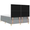 vidaXL Lit &agrave; ressort LED avec matelas Gris clair 140 x 190 cm tissu