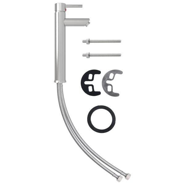 vidaXL Mitigeur de salle de bain Nickel 12x30 cm