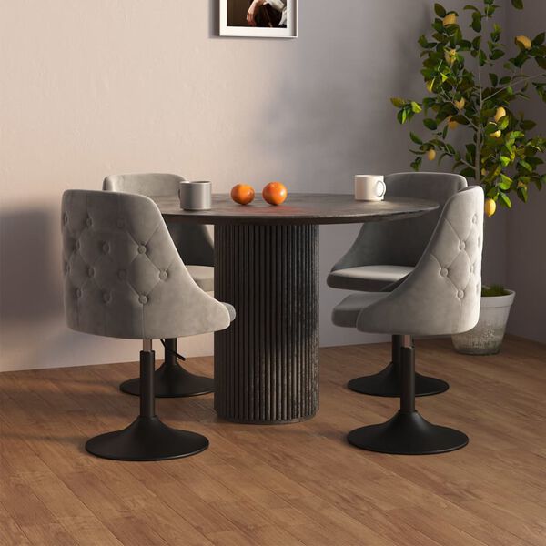 vidaXL Chaises &agrave; manger lot de 4 Gris clair Velours