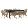 vidaXL Ensemble de salle &agrave; manger pour jardin 9 pc Beige polyrotin