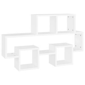 vidaXL &Eacute;tag&egrave;re murale forme d'auto Blanc 82x15x51 cm Bois d&rsquo;ing&eacute;nierie