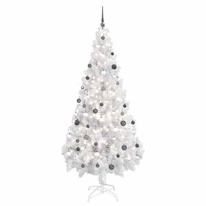 vidaXL Arbre de No&euml;l artificiel pr&eacute;-&eacute;clair&eacute;/boules 180 cm 620 branches
