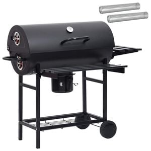 vidaXL Gril baril avec roues et &eacute;tag&egrave;res 3 pc 115 x 85 x 95 cm m&eacute;tal