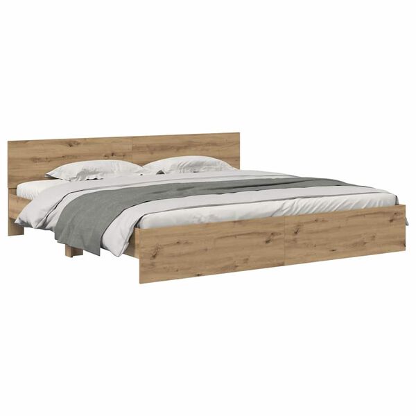 vidaXL Cadre de lit Ch&ecirc;ne artisanal 180 x 200 cm Bois d'ing&eacute;nierie