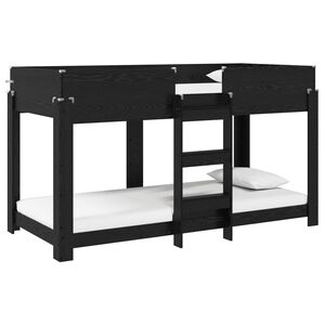 vidaXL Lit Superpos&eacute; pour Enfants Ch&ecirc;ne noir 100 x 190 cm