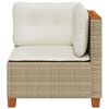 vidaXL Canap&eacute; d'angle de jardin avec coussins beige r&eacute;sine tress&eacute;e