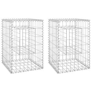vidaXL Poteaux &agrave; panier de gabion 2 pcs 40x40x60 cm Fer