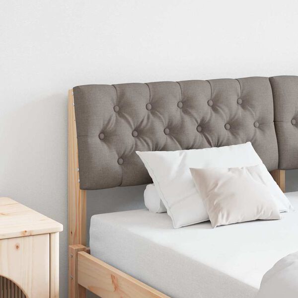 vidaXL T&ecirc;te de lit capitonn&eacute;e Taupe 160 cm Pin massif
