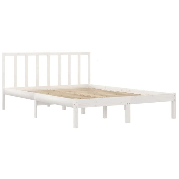 vidaXL Cadre de lit sans matelas blanc bois de pin massif 120x190 cm