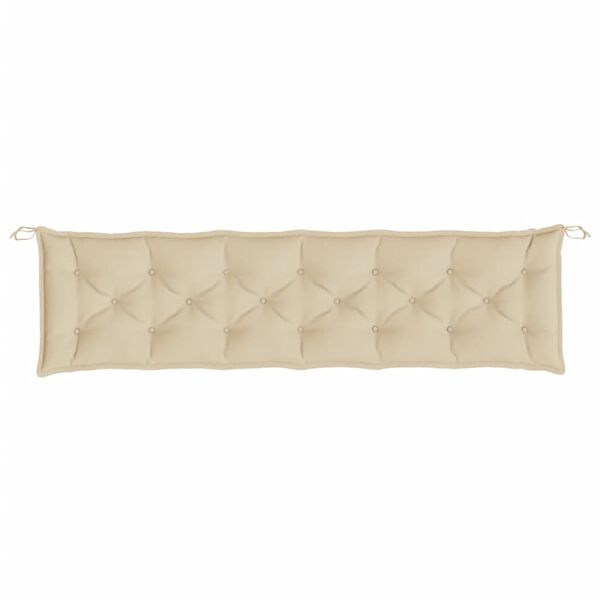 vidaXL Coussin de banc de jardin beige 200x50x7 cm tissu oxford